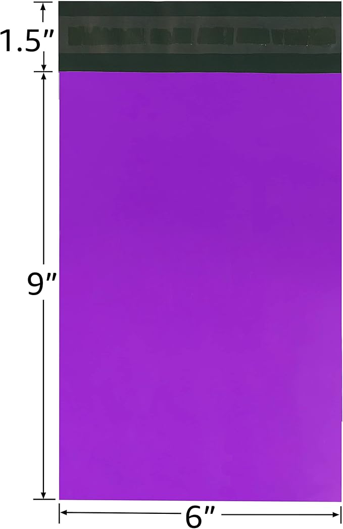 Colored Poly Mailers Pack of: Be creative with your packaging with Colored mailers (Purple, 6" x 9" pack of 1000)