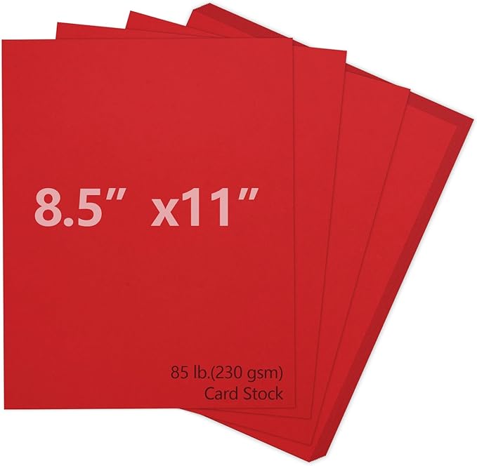 Joyberg Red Cardstock 8.5 x 11, 230gsm Cover Cardstock Paper, 85 Lb Heavy Card Stock for Printer, Card Stock Paper for Invitations, Scrapbooking, Crafts, Diy Cards, Decoration, Drawing (30 Sheets)