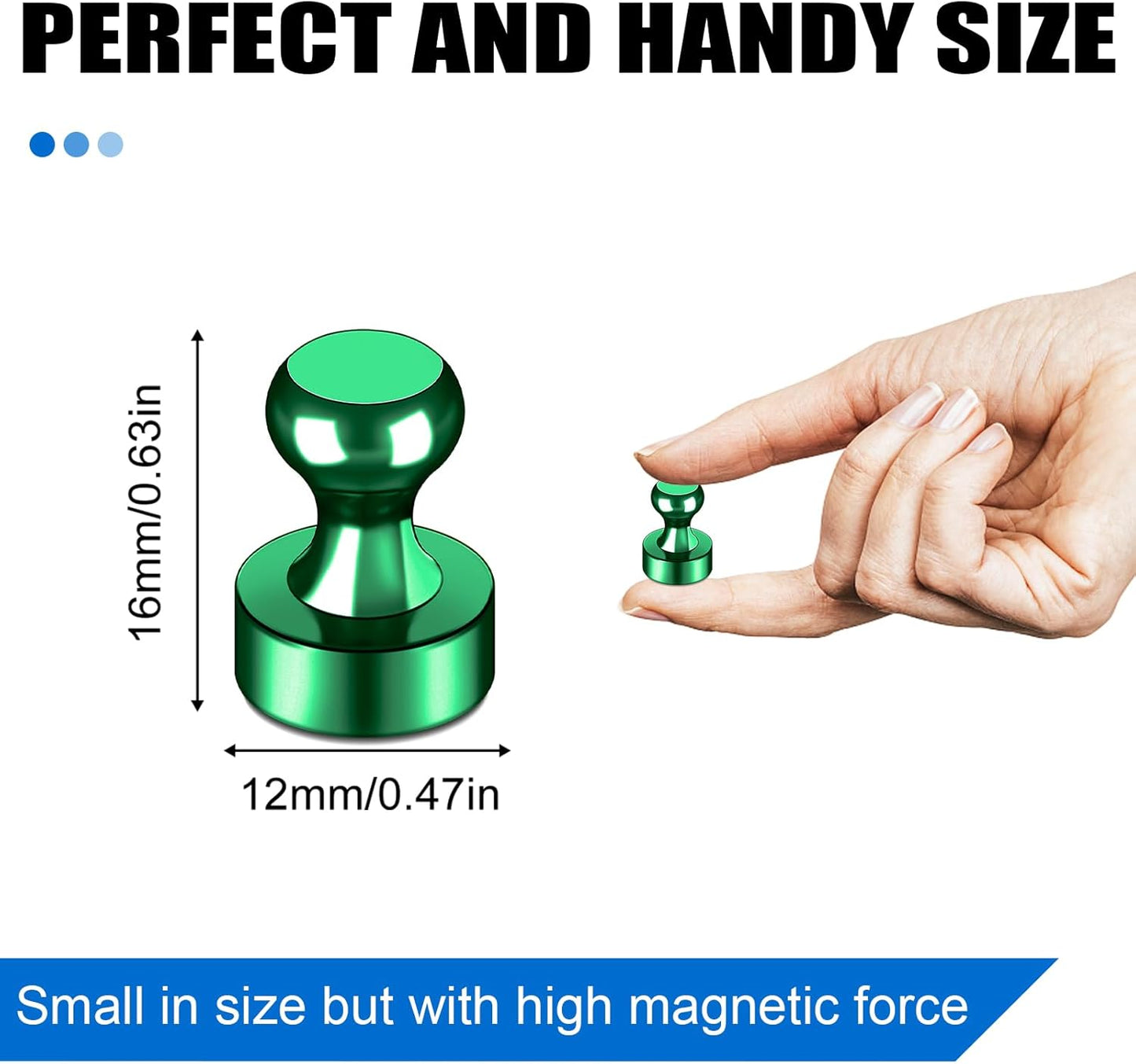 LOVIMAG Refrigerator Magnets, 20 Pack Fridge Magnets Green Strong Magnets for Whiteboard, Small Neodymium Magnets for Fridge, Ideal for Lockers, Kitchen, Office, Map,Home Decorative