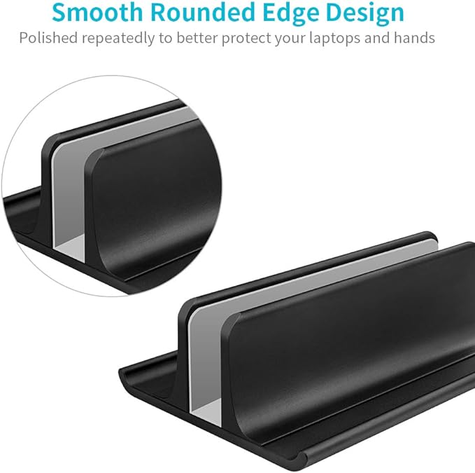 Vaydeer 3-in-1 Vertical Laptop Stand Holder, Aluminum Laptop Stand for Desk with Adjustable Dock, Space-Saving Organizer for All MacBook, Surface, Samsung, HP, Dell, up to 17.3 inch Black