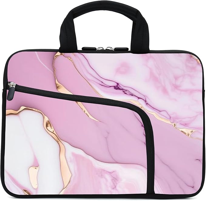11.6-12.2 inches Laptop Sleeve Chromebook Case Ultrabook Case Notebook Sleeve Tablet Case Neoprene Handle Sleeve for Men Women, Two Pockets(Pink-2