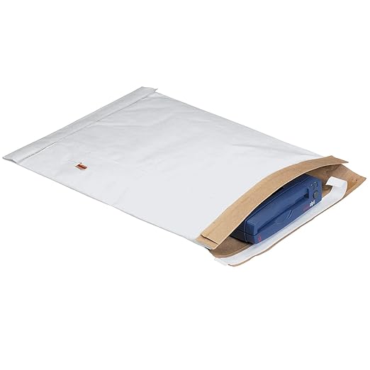 Aviditi White Self-Seal Padded Mailers, 9 1/2" x 14 1/2", Peel and Seal Closure, Fiber Cushioned Envelopes for Protecting Items During Shipping and Mailing, Case of 25
