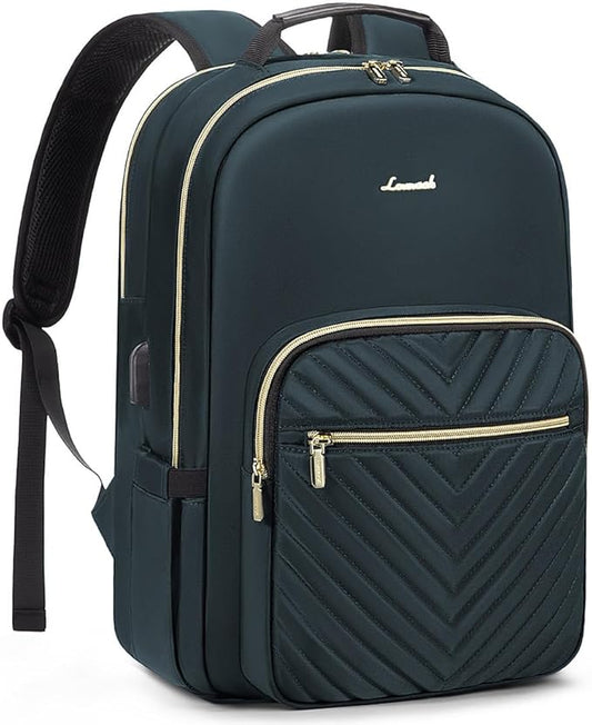 LOVEVOOK Laptop Backpack for Women 18.4 inch,Cute Womens Travel Backpack Purse,Professional Laptop Computer Bag,Waterproof Work Business College Teacher Bags Carry on Backpack with USB Port,Blue-green