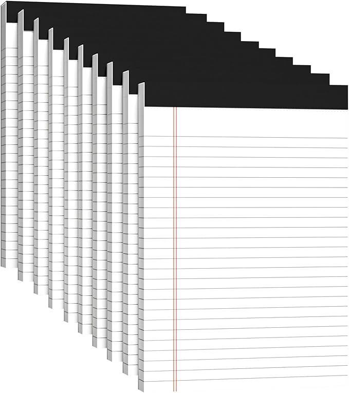 Small Legal Pads 5x8 White Note Pads 5x8 Writing Pads, College Ruled Legal Notepads 5x8, Lined Pads of Paper White Paper Pads 5x8 for School, Home, Office, Business- 10 Pads/Pack, 30 Sheets/Pad