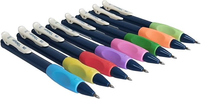 Ergonomic Silicone Pencil Grips 40 Pcs for Kids and Adults Handwriting, 8 Colors Gel Pen Grips with 3 Concaves