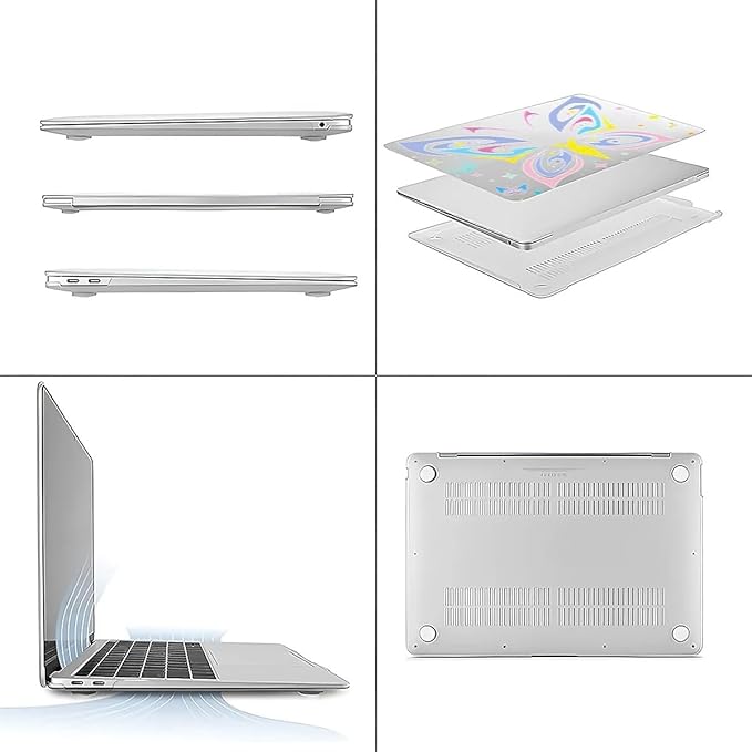 Compatible with 16.2 Inch MacBook Pro 2485/A2780, Colorful Butterfly Hard Plastic Shell Cover Case