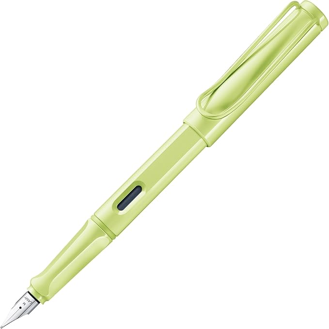 LAMY safari springgreen - Fountain Pen with ergonomic grip & polished Left-Handed steel nib (LH) in size M - ideal for any Writing & Calligraphy - including LAMY T 10 blue cartridge