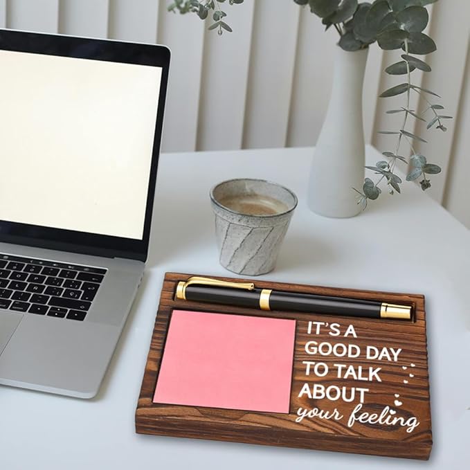 Inspirational Quotes Office Sticky Note Holder, Cute Sticky Note Holder, Thank You Appreciation Gifts for Friends Women Men Colleague, Office Desk Self-Stick Note Pad Holders YB365