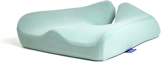 Cushion Lab Patented Pressure Relief Seat Cushion for Long Sitting Hours on Office/Home Chair, Car, Wheelchair - Extra-Dense Memory Foam for Hip, Tailbone, Coccyx, Sciatica - Wellness Green