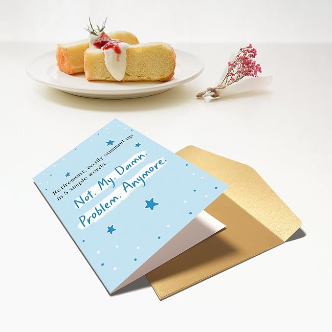 Funny Retirement Card for Coworker Friend, Happy Retirement Card for Men Women, Humorous Retirement Card Gift for Him Her