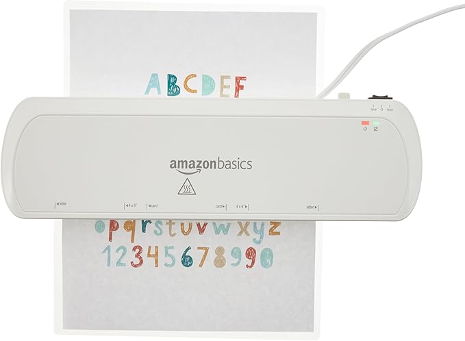 Amazon Basics Clear Thermal Laminating Plastic Paper Laminator Sheets, 9 x 11.5-Inch, 50-Pack, 3mil