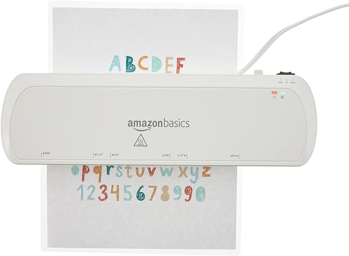 Amazon Basics Clear Thermal Laminating Plastic Paper Laminator Sheets, 9 x 11.5-Inch, 200-Pack, 3mil