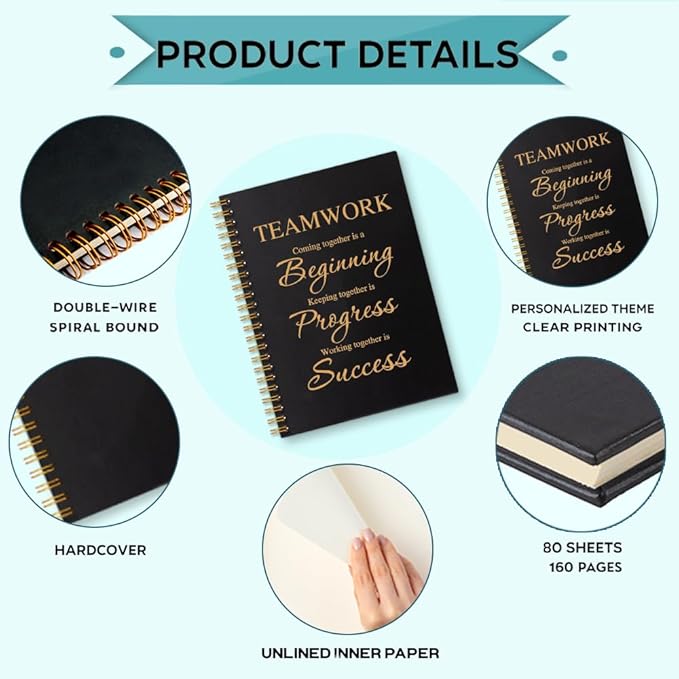 Teamwork Coming Together is The Beginning 160 Blank Pages Spiral Notebook, Team Notebooks for Employees, Job Promotion Gifts, Teamwork Gifts for Coworkers, Office Team Work Gifts for Colleague