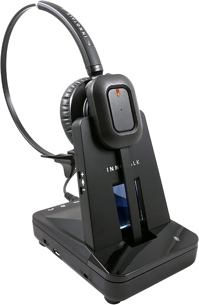 INNOTALK - Desk Phone Wireless Headset with RJ9 Adapter, 10-Hour Talk Time Handsfree Phone Headset, Office Phone Headset for Desk Phone, 300 Ft. Long Range Wireless Headset, W780