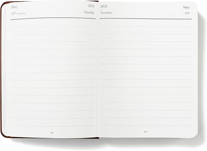 Wykeham's Executive 2025 Daily Journal Planner (Brown, 4.5"×3.5")