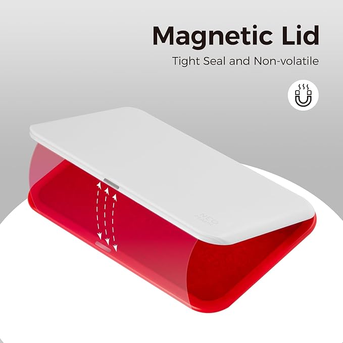Large Stamp Pad - 3.50"x 6.25", Magnetic Lid, Premium Quality Felt Stamp Pad (Red)