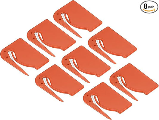 PATIKIL Letter Opener Envelope Slitter, 8 Pcs Mail Slitter with Razor Safe Mail Opener for Envelope Paper Package Open for Home, Office Orange