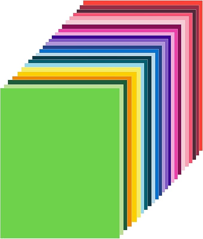 200 Colored Cardstock Paper,Colorful Card Stock 250 GSM Heavy Weight Craft Paper Pack for DIY Art, Scrapbook, Paper Crafting,School Supplies (200)