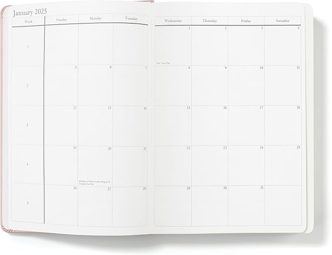 Wykeham's Executive 2025 Daily Journal Planner – Customization Available (Personalized Rose, 8.5"×5.5")