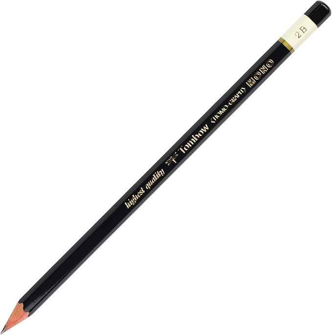 Tombow 51507 MONO Drawing Pencil, 2B, Graphite 12-Pack