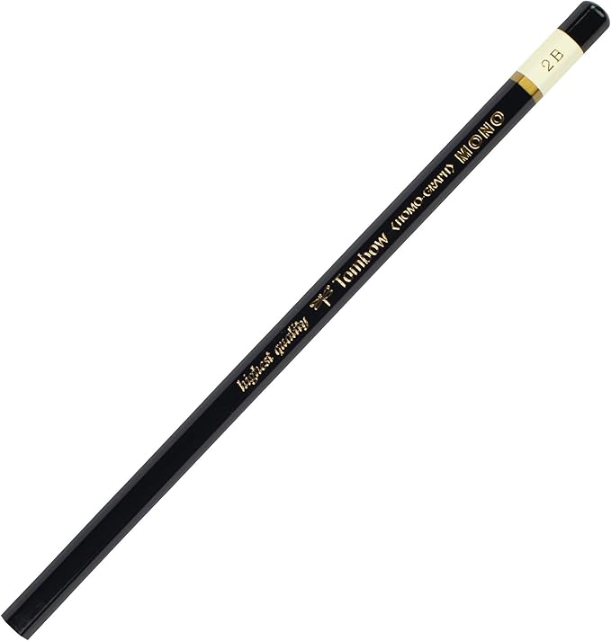Tombow 51507 MONO Drawing Pencil, 2B, Graphite 12-Pack