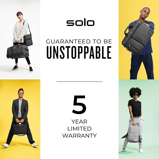 Solo New York Focus 17.3 Inch Laptop Briefcase, Black