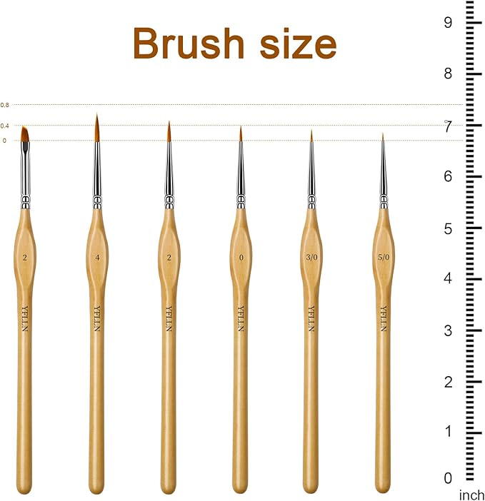 6Pcs Micro Paint Brushes Set with Triangular Handles - for Acrylics, Oils, Watercolors & Paint by Number, Citadel, Figurine, 40k，Mandala Painting