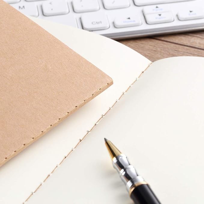 12 Pack Notebook Journals for Travelers, Students and Office, Writing Sketchbook Memo Diary Subject Notebooks Planner with Blank Paper, 60 Pages, 30 Sheets, 8.3x5.5 inch, A5 Size, Travel Journal Set