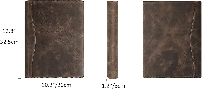 Personalized Leather Portfolio for Men, Engraved Leather Clipboard Portfolio Binder, Custom Leather Legal Pad Padfolio, Christmas Gift for His/Her (Notepad, Grey-Standard)
