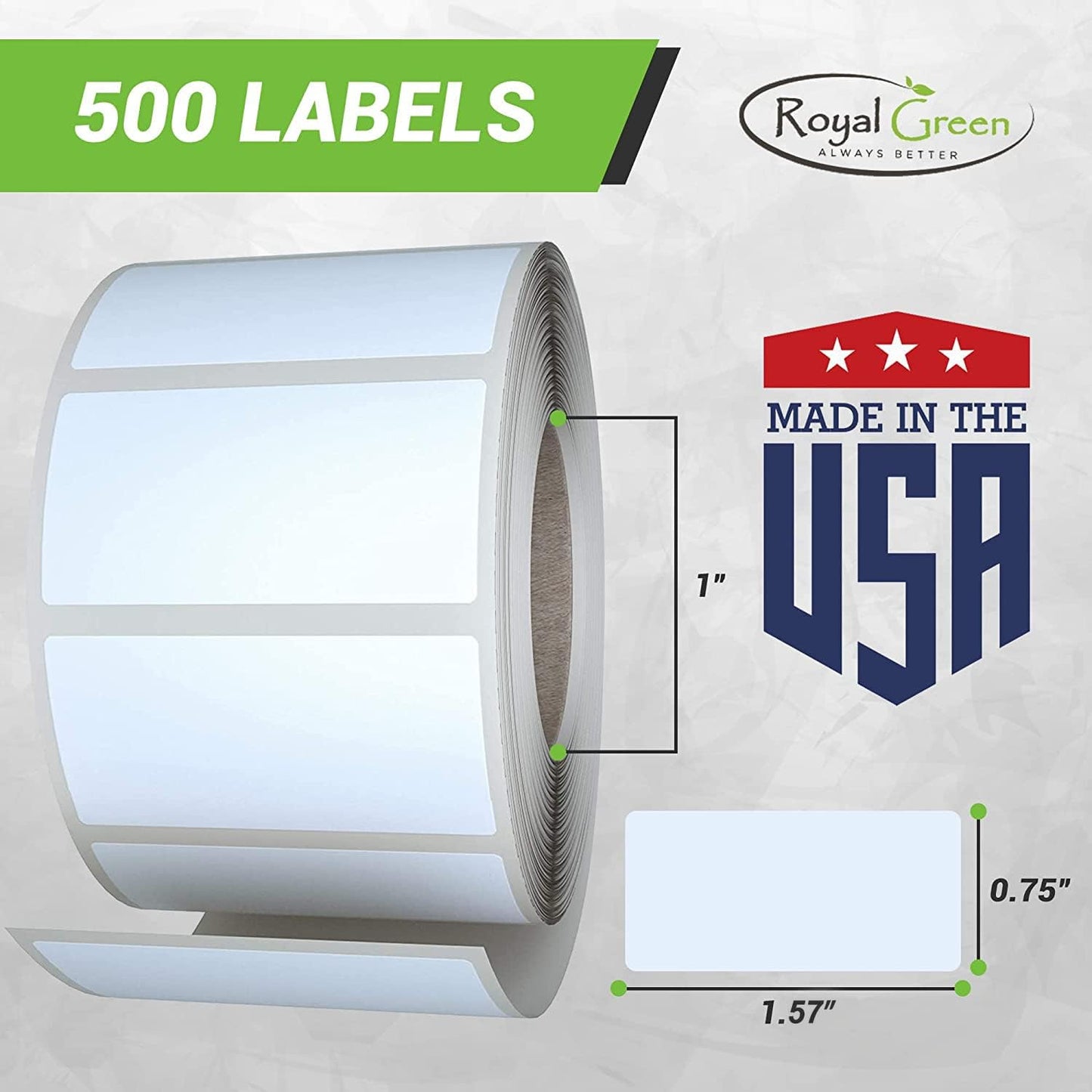 Royal Green Rectangular Color Coding Sticker Roll - Write On Labels for Folders, Organizing & More, 1.57" x 0.75" Stickers to Write On Name Tags for Office Supplies & Organization, 500-Pack (Pink).