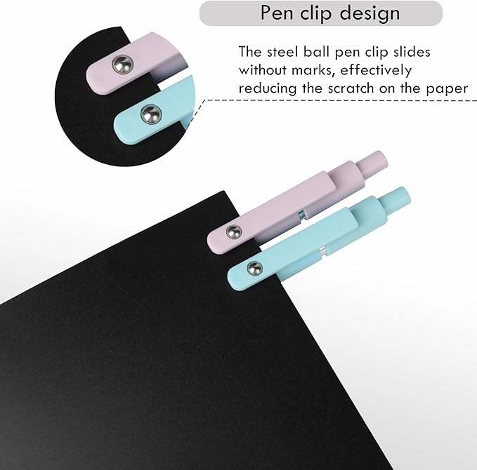 Ddaowanx Gel Pens, 10 Pcs 0.5mm Quick Dry Black Ink Pens Fine Point Smooth Writing Pens, Cute Office School Supplies Gifts for Women (10 Pcs Gradient-Black Ink)