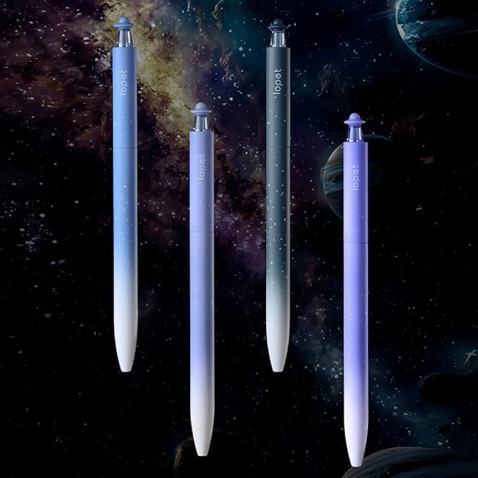 Creative Galaxy Pens Quick Dry Black Ink Fine Point Smooth Writing for Journaling Note Taking, Cute Office School Supplies Gifts for Women Men, Pack of 4pcs(Starry sky)