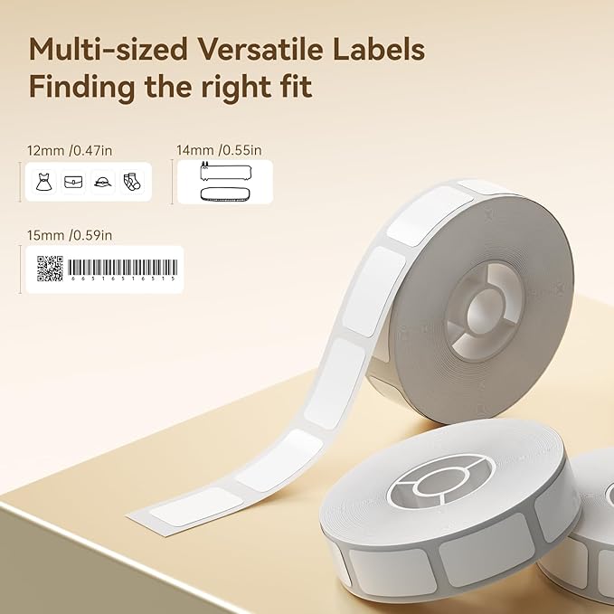 NIIMBOT D110 Label Maker Tape Adhesive White Label Paper 0.55" X 1.97" (14 X 50mm) 130 Labels/Roll, Compatible for NIIMBOT D11 D110 Label Printer, Thermal Paper Black on White, 3-Roll