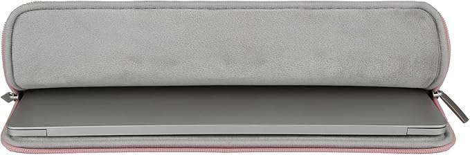 RAINYEAR 13.3 Inch Laptop Sleeve Soft PU Leather Case Water Resistant Padded Zipper Cover Protective Carrying Bag Compatible with 13.3" Notebook Computer Chromebook(Pink)