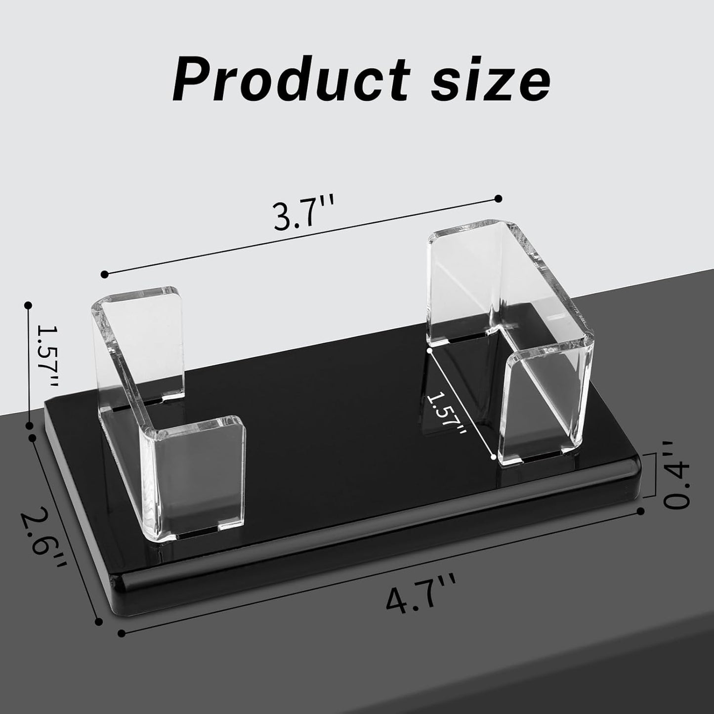 2Pack Acrylic Business Card Holder Black Enlarged Holds 120 Cards for Office/Exhibition/Restaurant Desk/Counter Display Name Card Organizer Stand