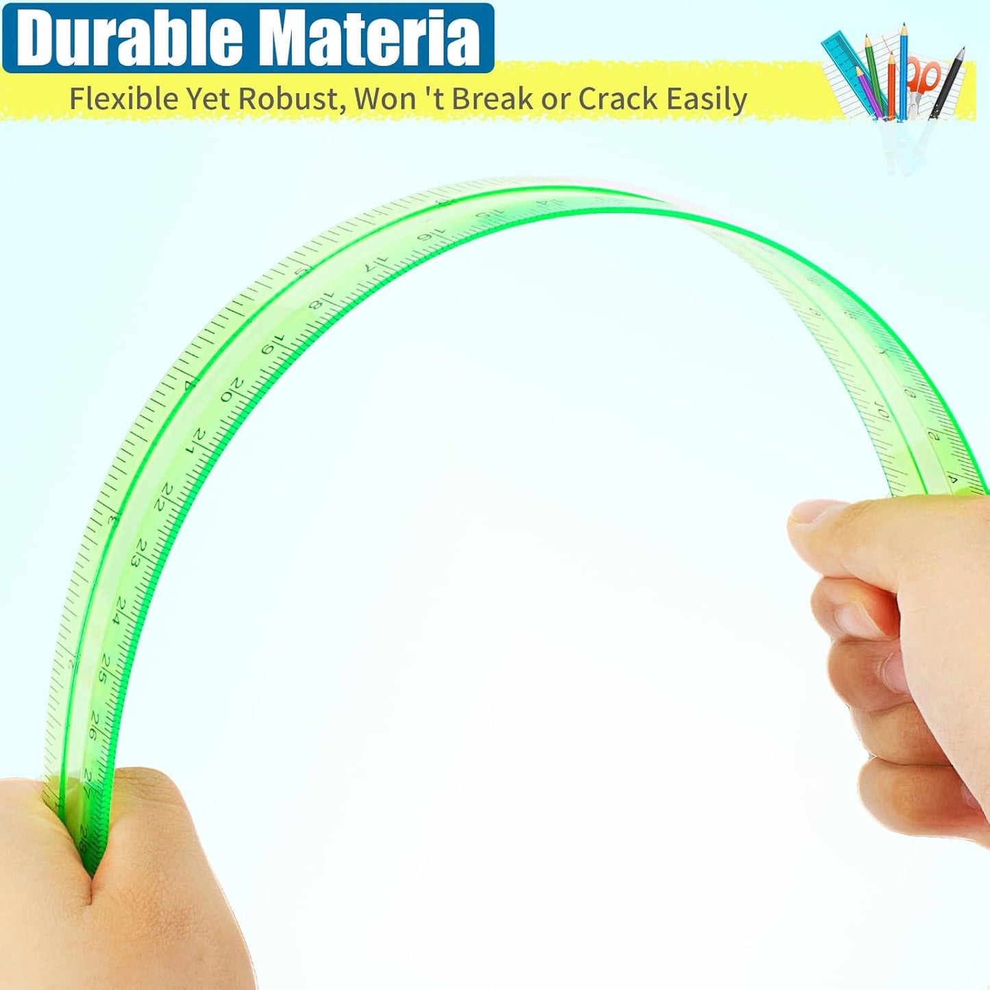 200 Pcs Rulers Bulk, 12 Inch Plastic Assorted Color Clear Rulers with Inches Centimeters Millimeter. Measuring Drawing Tool for Kids, Ideal Back to School Classroom Office Home Supplies