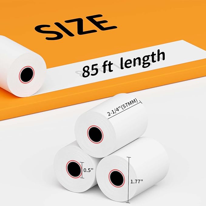 10 Rolls 2 1/4''x 85' Thermal Paper Rolls, POS Receipt Paper, Cash Register Paper, BPA Free