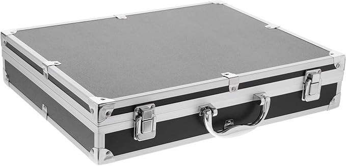 ERINGOGO Aluminum Briefcase - 11 Inch Hard Laptop Briefcases with Lock, Multifunctional Attache Case Black 37x28.5x7.5cm