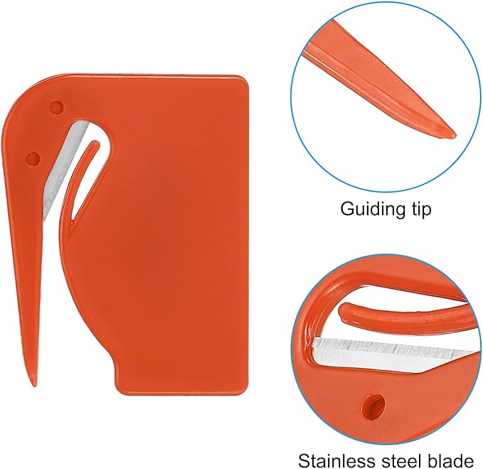 PATIKIL Letter Opener Envelope Slitter, 8 Pcs Mail Slitter with Razor Safe Mail Opener for Envelope Paper Package Open for Home, Office Orange