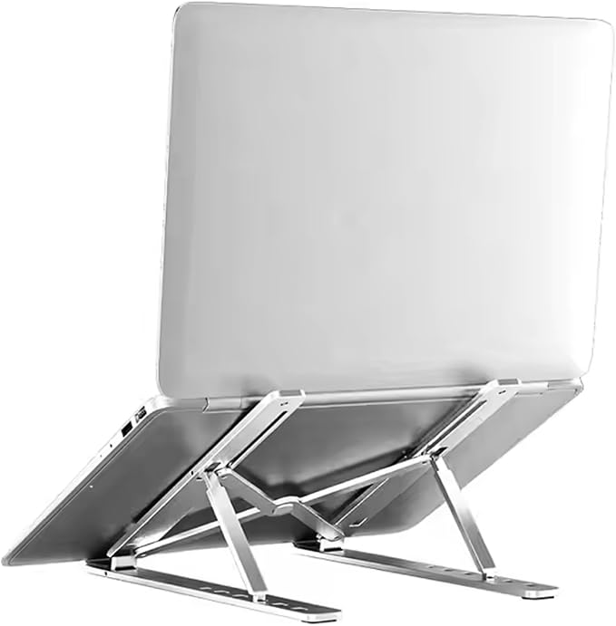 Laptop Stand, Foldable Adjustable & Ergonomic Aluminum Portable Notebook/Tablet Stand, Laptop Holder, Compatible with 10-15.6” Laptops and Tablets (Black)