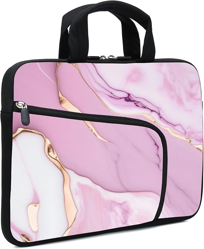 11.6-12.2 inches Laptop Sleeve Chromebook Case Ultrabook Case Notebook Sleeve Tablet Case Neoprene Handle Sleeve for Men Women, Two Pockets(Pink-2