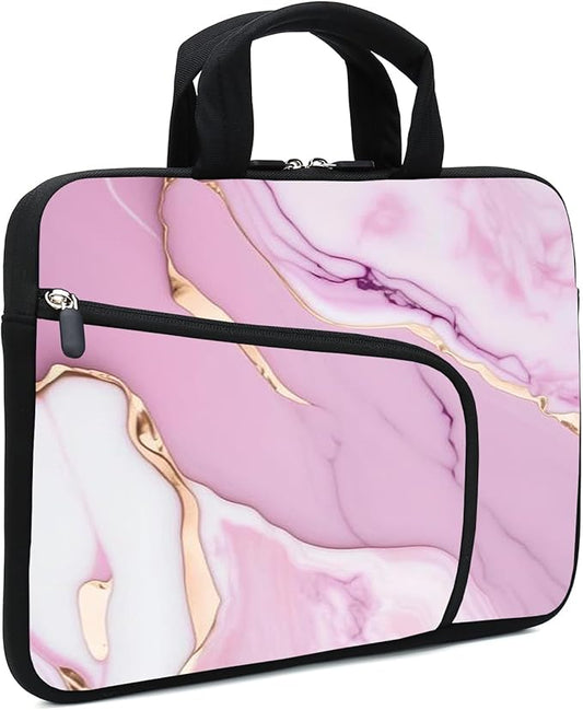 11.6-12.2 inches Laptop Sleeve Chromebook Case Ultrabook Case Notebook Sleeve Tablet Case Neoprene Handle Sleeve for Men Women, Two Pockets(Pink-2