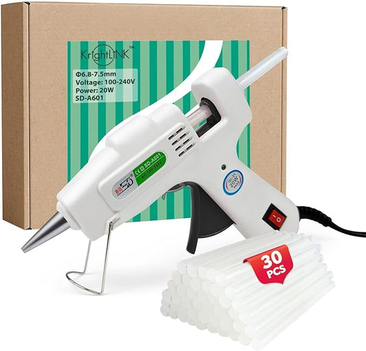 Hot Glue Gun Kit with 30 Glue Sticks, Fast Preheating Hot Melt, High Temp for School Crafts DIY Arts and Quick Home Repairs (20w)