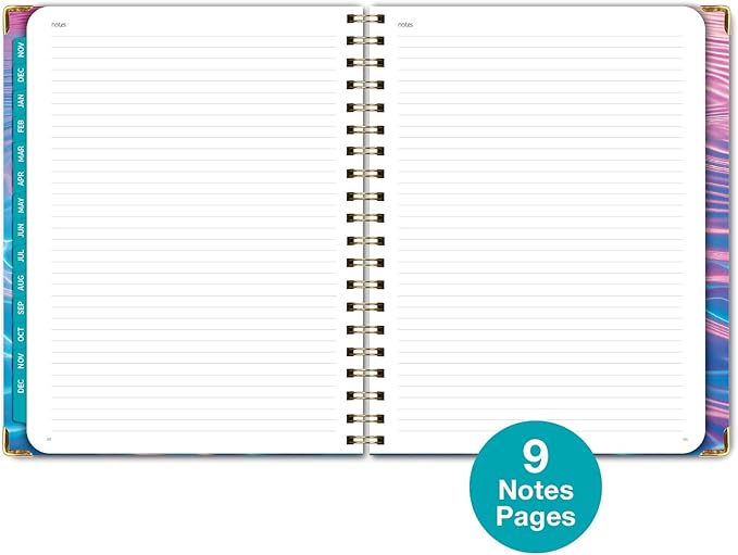 HARDCOVER 2025 Planner, 8.5"x11": 14 Months (November 2024 - December 2025), Daily Weekly Monthly Planner, Yearly Agenda, Bookmark, Pocket Folder and Sticky Note Set (Summer Bliss)