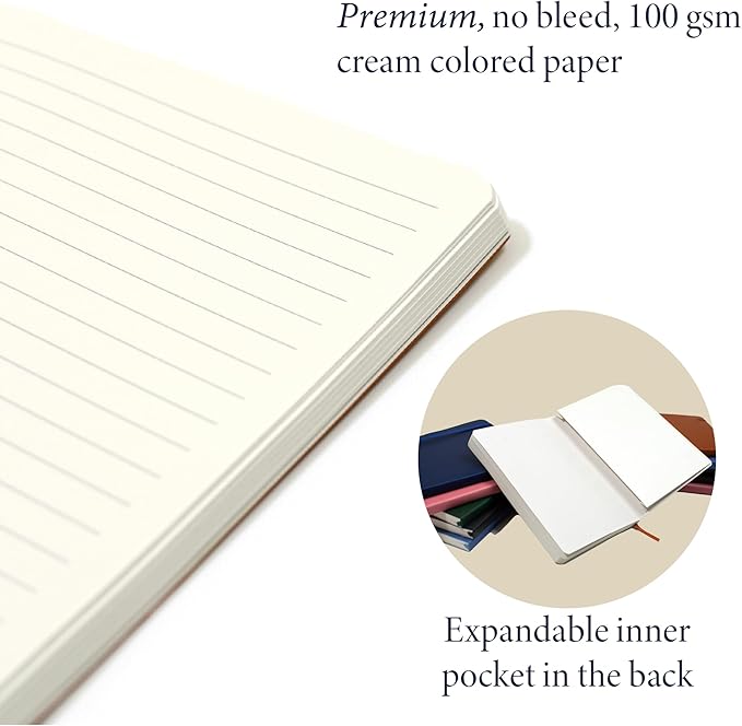 Softcover Ruled Journal with Thick 80 gsm Lined Cream Paper A5 size (8.3 inches x 5.4 inches) - Daily Writing Notebook Journal for Travel, School and Office Use - Diary Journal for Women and Men - French Blue