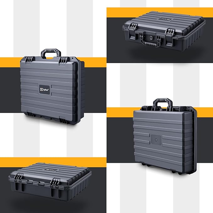 Lykus HC-4010 Waterproof Hard Case with Customizable Foam, Interior Size 16x13.2x4.6 in, Suitable for laptop, electronics, and more items