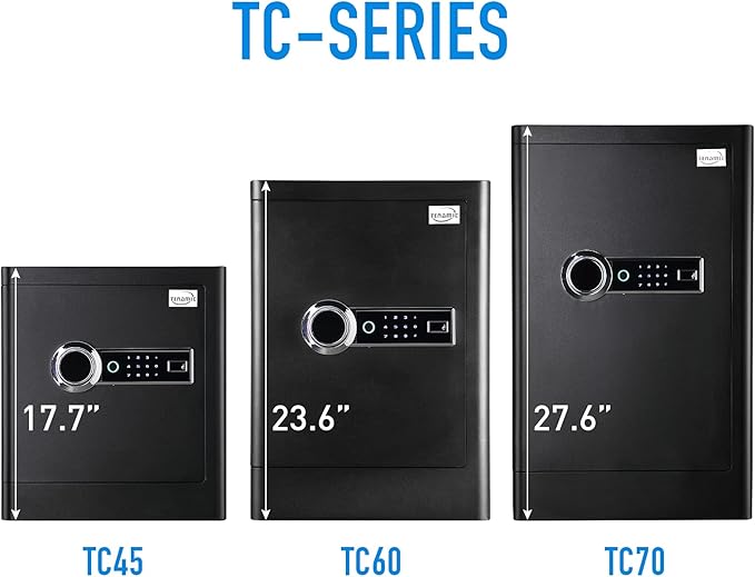 Tenamic Deluxe Biometric Fingerprint Safe Box Smart Touch Screen Fireproof Safe for Home Office Hotel 2.16 Cubic Feet