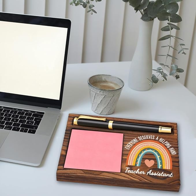 Teacher Assistant Sticky Note Holder, Teacher Assistant Appreciation Gifts, Thank You Gifts for Teacher Assistant, Teacher Assistant Office Decor Self-Stick Note Pad Holders YB376