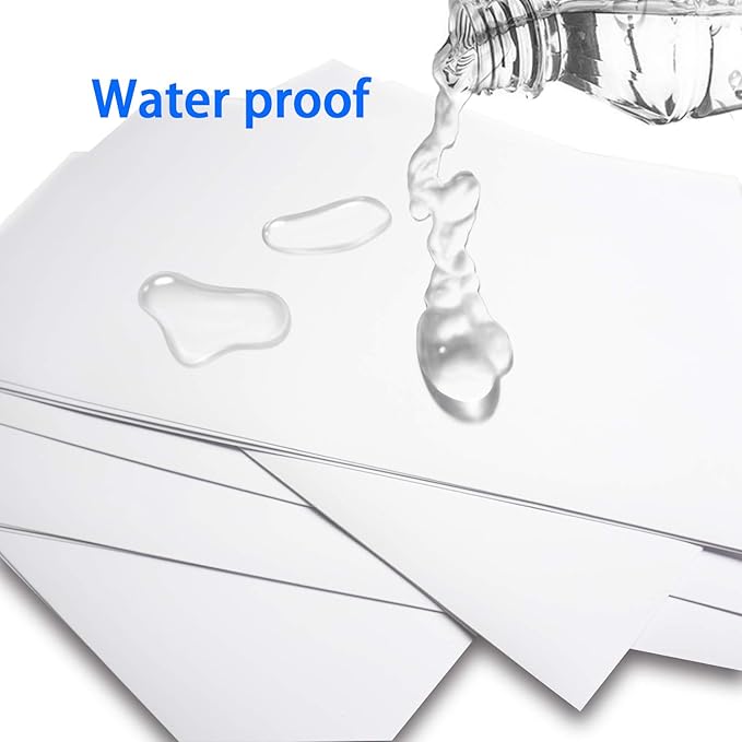 Printable Vinyl Sticker Paper for Your Inkjet Printer - 8.5 x 11 Inches 30 Sheets Translucent Premium Waterproof Sticker Paper - Dries Quickly and Holds Ink Beautifully