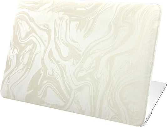 Velvet White Ripple Design for MacBook Pro 13 inch Case A2338 A2289 A2251 A2159 A1989 A1708 A1706 (2024-2016)